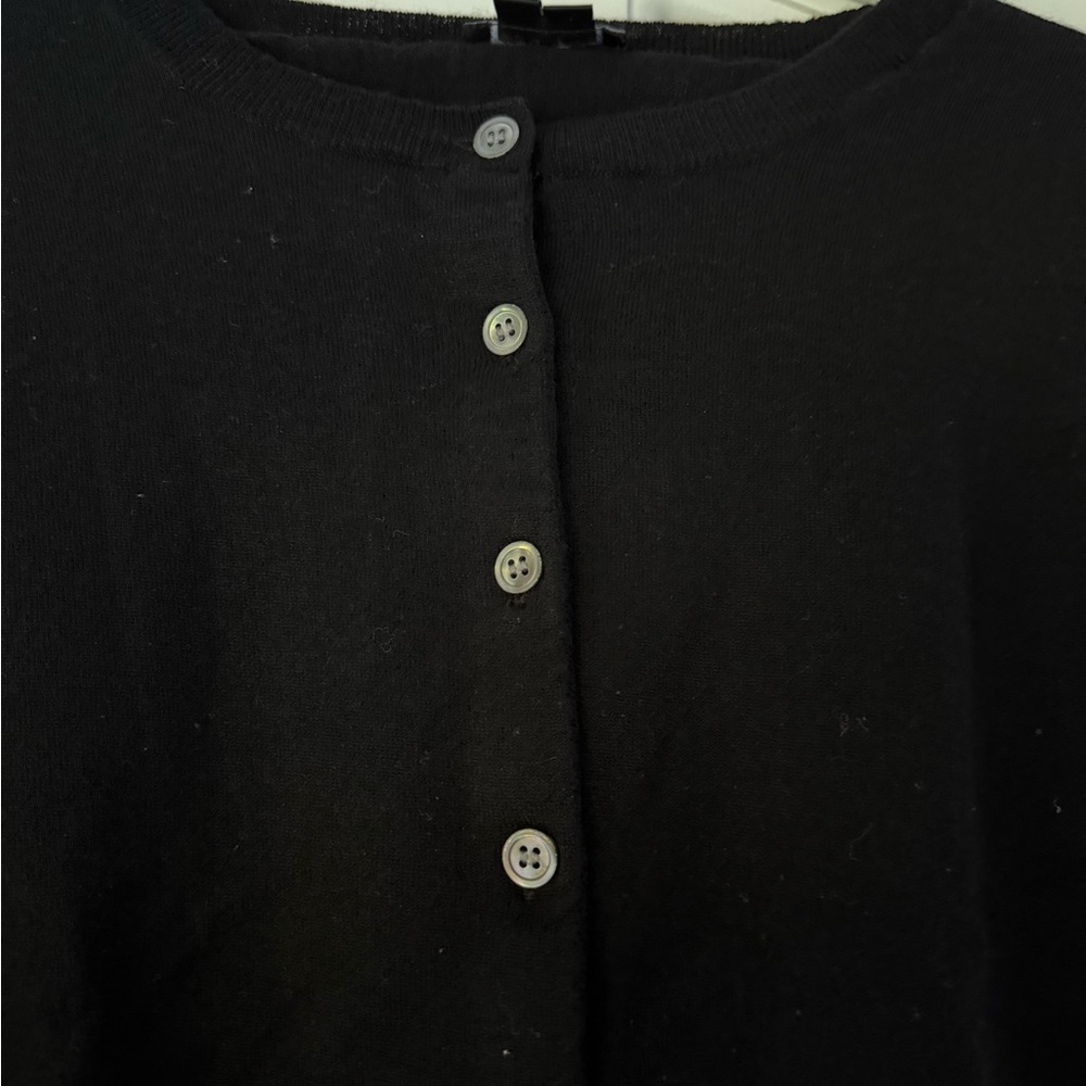 Theory Cashmere Crewneck Cardigan Black - Picture 3 of 6